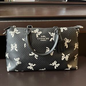 Coach Georgia Satchel Bag with Bow Print